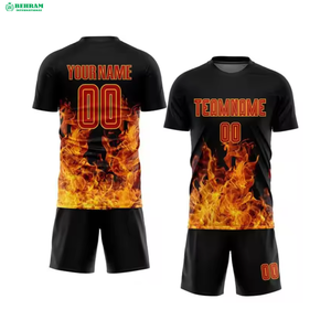 Ensemble de maillots de football pour hommes, respirant, 100% polyester, séchage rapide, vêtements de sport confortables, uniformes de football, Behram - Product Image 4