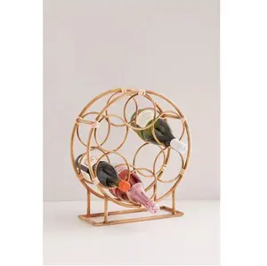 Wooden Round Wine Rack Wall Hanging Rack European Wrought Hanging Frame Wholesale Supplier & Manufacturer Made In India 2023