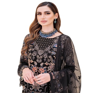 Colección de Bodas de gasa de 3 piezas de lujo para mujer bordado pesado 'Ramsha Volume 2 'trajes confeccionados indio pakistaní - Product Image 1