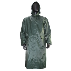 Chaqueta Impermeable Ecológica de Secado Rápido, de Poliéster Verde con Revestimiento de PVC, Cierre de Cremallera y Botones para Otoño/Invierno - Product Image 1