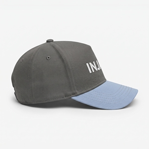 Gorra de Béisbol Gris con Visera Azul Claro, 5 Paneles, Ajustable, Unisex, Casual, con Serigrafía de Letras Personalizada - Product Image 4