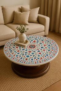 โต๊ะหินอ่อนทรงกลมคลาสสิกสำหรับโต๊ะอาหารหรือโต๊ะกาแฟ - Product Image 3