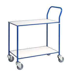Industrial Style <b>White</b> KM373-6B Table <b>Trolley</b> Made of Steel - Product Image 1