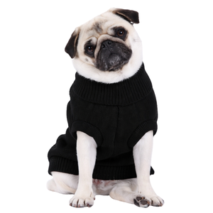 Black Cable Knit Dog Sweater Soft Warm <b>Pet</b> Pullover Cozy Winter Knitwear for Small Medium Dogs Classic Fit Comfort Wear - Product Image 1