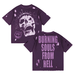 OEM Vente de gros T-shirt lavé T-shirt lourd DTG T-shirt surdimensionné noir T-shirt pour homme graphique lavé à l'acide Vintage T-shirt personnalisé - Product Image 2