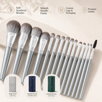 Professionelles Luxus-Make-up-Pinsel-Set mit Silbergriff Weiche Borsten Gesichts- Augen- Foundation- Rouge- Augenbrauen-Schönheitspinsel