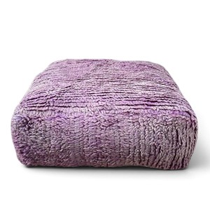Pouf rectangulaire violet artisanal en tissu 100% coton, coussin de sol moderne à motif à carreaux, multifonctionnel, décoration de salon - Product Image 1
