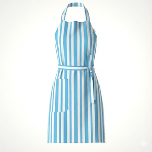 Cotton Kitchen <b>Apron</b> Minimalist Stripe Design with Adjustable Straps & Large Pockets Ideal for <b>Cooking</b> & Baking - Product Image 1