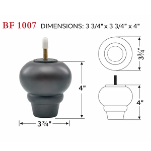 Petites pieds de meubles robustes en bois massif tourné, noirs, pour canapé, table, lit, salon, fabricant OEM sur mesure, usine - Product Image 2