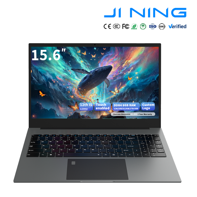 15.6 Inch Touch Screen Laptop Intel I5 1235U 10 Core 32GB RAM 1TB SSD Backlit Keyboard Fingerprint 5000mAh Notebook Win11 Pro