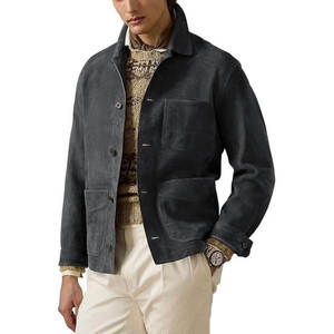 เสื้อแจ็คเก็ตหนังกลับสำหรับผู้ชายสไตล์ไบค์เกอร์ - Product Image 1
