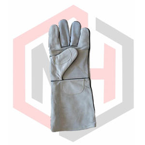 Heat-Resistant Anti-Static Tear-Resistant 7 oz 16INCH Leather Welding Gauntlet <b>Gloves</b> Silicone-free Powder-free Customizable - Product Image 2