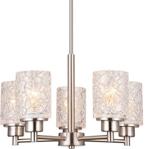 โคมไฟระย้าตกแต่งห้องรับประทานอาหาร5ดวงทำจากนิกเกิลพร้อมจี้ตกแต่งใหม่สำหรับสำนักงานบ้านห้องนั่งเล่น - Product Image 1