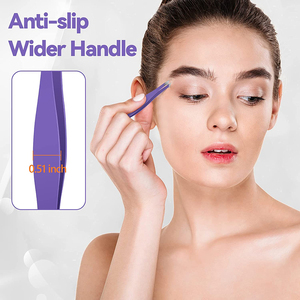 Top Beauty Tweezers <b>Makeup</b> <b>Kit</b> Hair Remover Eyebrow Tweezers Anti Static Tweezers for Eyebrow Extension German Stainless Set - Product Image 5