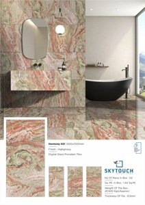 Azulejos de Porcelana de Lujo de Alto Brillo, Efecto Mármol Verde Claro, Rojo y Dorado, Acabado Mate, Precio Competitivo, Imitación Madera - Product Image 4