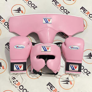 Ensemble de boxe Orange Winning à prix de gros, comprenant gants de boxe, protège-tête, protège-aine, cuir véritable, poignées personnalisées - Product Image 3