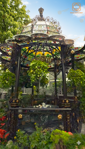 Gazebo de jardin en fer forgé KHP, pavillon en verre, haute qualité, galvanisé, accroche-regard, fabriqué au Vietnam. - Product Image 4