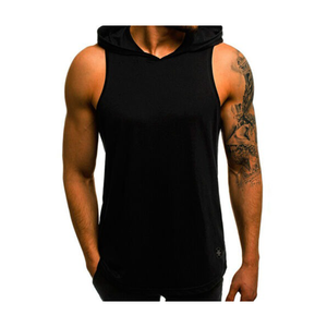 High Quality <b>Men's</b> <b>Sleeveless</b> Gym <b>Hoodie</b> Unique New Style with Custom Logo for Summer Low Price Made in Pakistan - Product Image 2