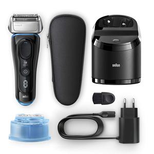 Rasoir électrique rechargeable pour homme avec station de nettoyage et de charge et étui de rangement, rasoir à triple lame noir - Product Image 3
