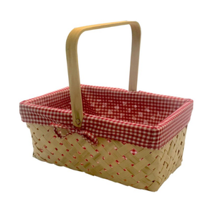 Cesta de picnic de bambú tradicional de Vietnam hecha a mano con cubierta para transporte de alimentos fiestas en el jardín y exhibiciones vintage - Product Image 3