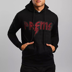 Sweats à capuche à manches longues avec strass, en coton mélangé respirant, faciles à porter, pour adultes - Product Image 3