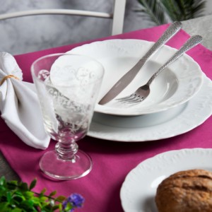 Italian Design Porcelain Dinnerware Set 18pcs | Classic Style | Irregular Edge |Elisa Rococo | White | Wedding | Decorated Plate - Product Image 6