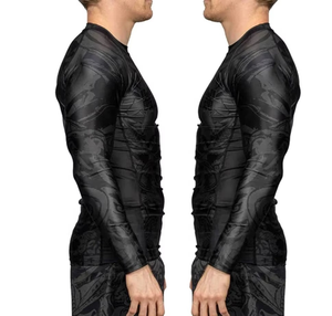Rashguard personnalisé noir en polyester et élasthanne pour BJJ, vente en gros, prix fabricant - Product Image 3