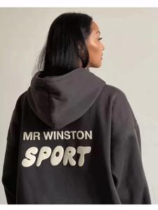 Sudaderas con capucha holgadas de gran tamaño con cremallera de invierno y logotipo personalizado para mujer, Sudadera con capucha, ropa de moda Y2k 2023 - Product Image 4