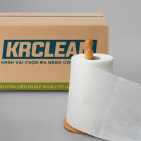 Krclean 100 feuilles de lingettes de cuisine jetables super absorbantes chiffons de nettoyage tissés pour vaisselle Tables cercle blanc durable