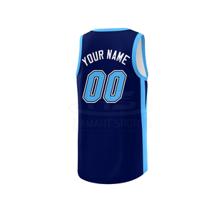Maillot de basket-ball personnalisé OEM, sublimation, couleur bleue, maillot de basket-ball, vêtements d'équipe, 2026 - Product Image 3