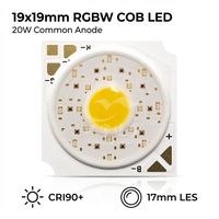 Puce LED COB RGBW 19x19mm 20W Anode Commune 17mm LES CRI90 20-24V Diode