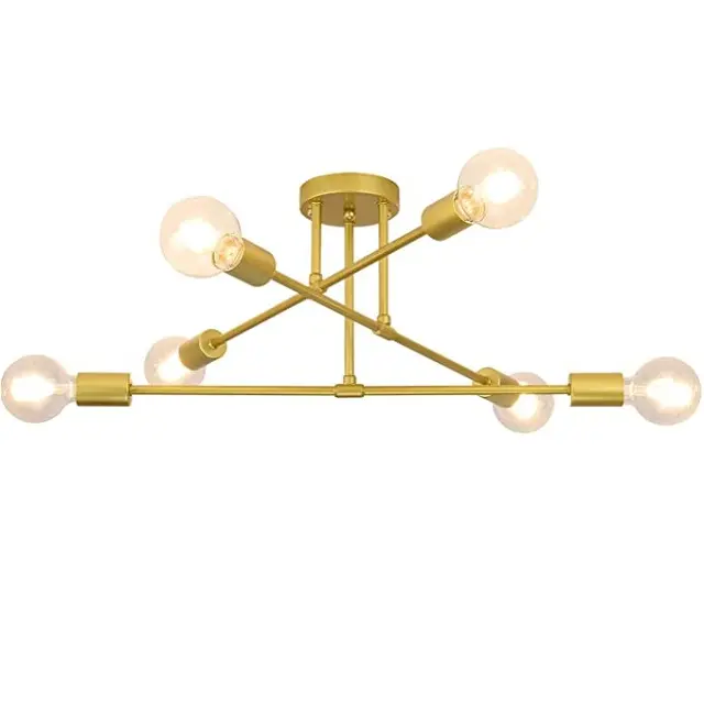 2024 Hot Best Selling Product In Metal Gold 6 Ceiling Light Fixture Chandelier Banquet Pendant for Foyer Living Room Bedroom