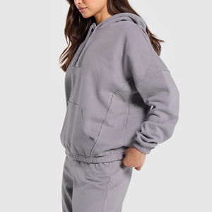 Sweat à capuche pour femmes pour vêtements de sport Top court décontracté à épaules unies Logo personnalisé de haute qualité Fermeture éclair en coton à manches longues - Product Image 2