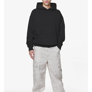 Sweatshirts à capuche décontractés de luxe en coton unisexe pour hommes, survêtement en polaire brodé imprimé avec logo personnalisé, poids lourd, uni - Product Image 3