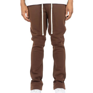 Wholesale OEM Service Men's Winter Casual Sweatpants-Eco-Friendly 100% Cotton Canvas Fleece Thickness <b>Elastic</b> Waist <b>Lace</b>-Up - Product Image 4