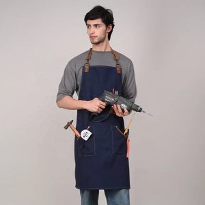 Tablier en toile de coton pour hommes femmes avec bretelles réglables Tablier de chef de cuisine Tablier à bavette imperméable - Product Image 3