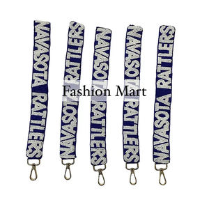 Handmade Beaded Wristlet Keychain with NAVASOTA RATTLERS Charm Bulk Product for <b>Bag</b> Parts & <b>Accessories</b> - Product Image 1