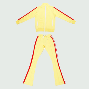 Ensemble de survêtement avec fermeture éclair et pantalon évasé, vente en gros - Product Image 3