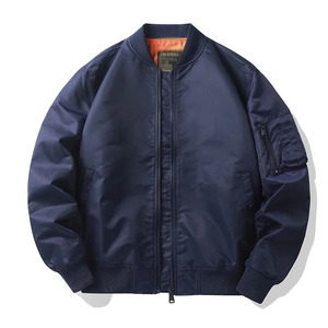 Chaqueta de bombardero de alta calidad para hombre, chaqueta informal de primavera otoño con cuello levantado, chaquetas de béisbol sueltas sólidas - Product Image 3