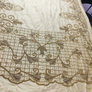 Luxe rouge perlé broderie soirée robe de soirée haute qualité Guipure dentelle tissu pour dames pour les mariages et vêtements aussi sacs - Product Image 1