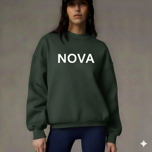 <b>Women</b> Comfortable Oversized <b>Turtleneck</b> Casual Winter Solid Long <b>Top</b> Loose Fit Fleece Knitted Front Logo Quick Dry Street Fashion - Product Image 1