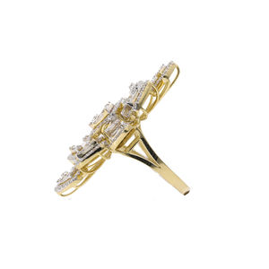 แหวนเพชรผู้หญิงคลาสสิกชุบโรเดียมสีทอง14K ประดับเพชรธรรมชาติ7.05gm - Product Image 2