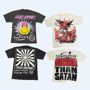 YSJY t-shirt personnalisé impression Hip Hop Vintage chemises t-shirt surdimensionné hommes coton lourd gris lavage à l'acide t-shirt - Product Image 5