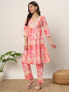 ชุดคุรต้าพิมพ์ลายผ้าฝ้ายคอลเลกชั่นสองชิ้นสำหรับนักออกแบบล่าสุดที่ทันสมัย - Product Image 5