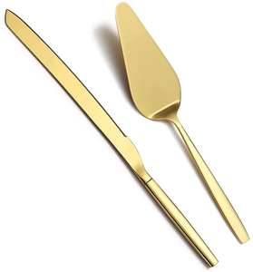 Ensemble de serveurs de gâteaux et de couteaux en laiton 2 pièces avec poignée gravée pour la fête du festival utilise une expédition rapide - Product Image 2