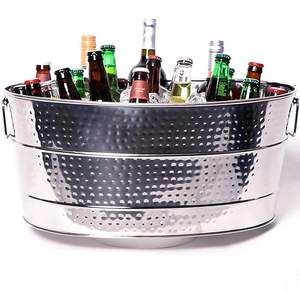 Cubo de hielo de metal galvanizado Tinas de bebidas de forma cuadrada para cerveza para uso en fiestas - Product Image 1