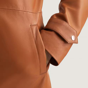 Manteau long d'hiver décontracté et épais, parka en polaire, veste chaude en similicuir, trench-coat en cuir pour homme - Product Image 5