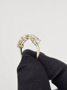 Lab Grown <b>Diamond</b> <b>Ring</b> In 14K 18K Yellow Gold | Oval Center <b>Diamond</b> With Half Moon Side Stones | Women Engagement Fine Jewelry - Product Image 5