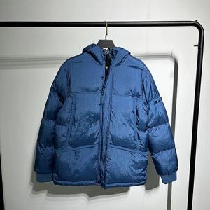 Chaqueta acolchada de invierno para hombre y mujer, parche de manga bordado, chaqueta de nailon de Metal, abrigo, chaqueta con capucha de algodón, Parkas, sólido para hombre - Product Image 5