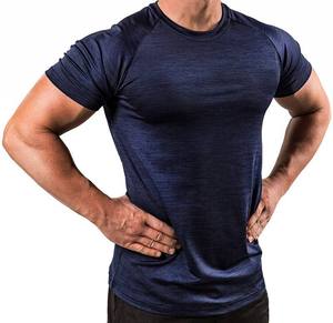 Impression personnalisée homme col rond à manches courtes t-shirt grande taille à l'extérieur chemise de sport hommes 100% polyester été séchage rapide t-shirts uni - Product Image 4